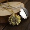 You Are My Sunshine Sunflower Necklace Front and Back
