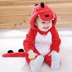 Baby Dinosaur Onesie red